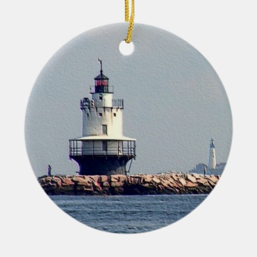 Federpunktleuchte und Scheinwerfer für Portland Keramik Ornament (Vorne)