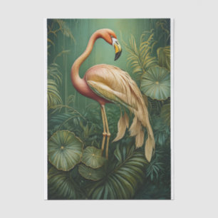 Federroter Flamingo-Schimmer, Gedämpfte Botanik Seidenpapier