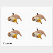 Federspielzeug Ovaler Aufkleber (Blatt)