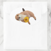 Federspielzeug Ovaler Aufkleber (Tasche)