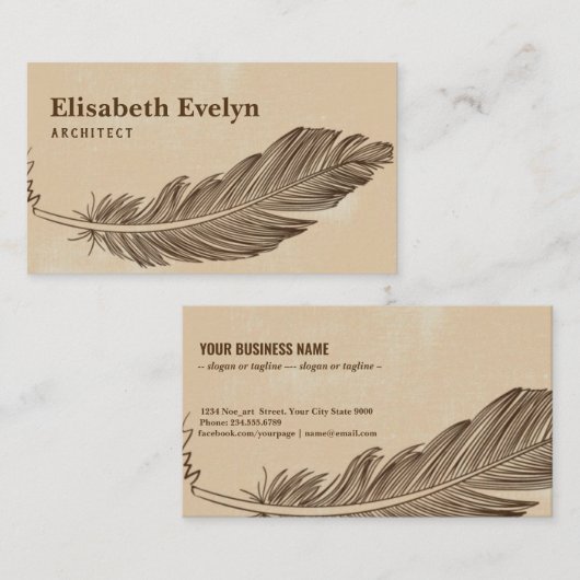 Federstift Visitenkarte (Vorne/Hinten)