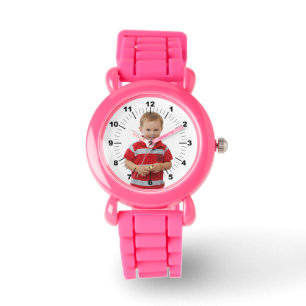 Federwache für Kinder - Custom - Pink Glitzer Armbanduhr
