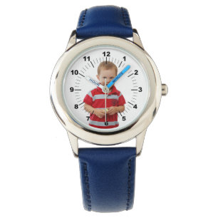 Federwache für Kinder - Personalisiert - blau Armbanduhr