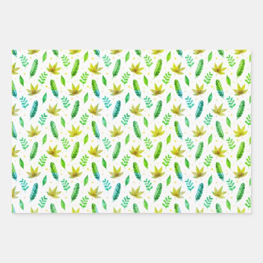 Federwrapping Paper Flat Sheet Set 3 Geschenkpapier Set (Vorderseite 3)
