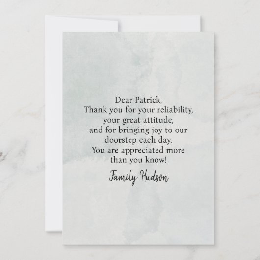 FedEx UPS Amazon Driver Card With Editable Text Dankeskarte (Rückseite)