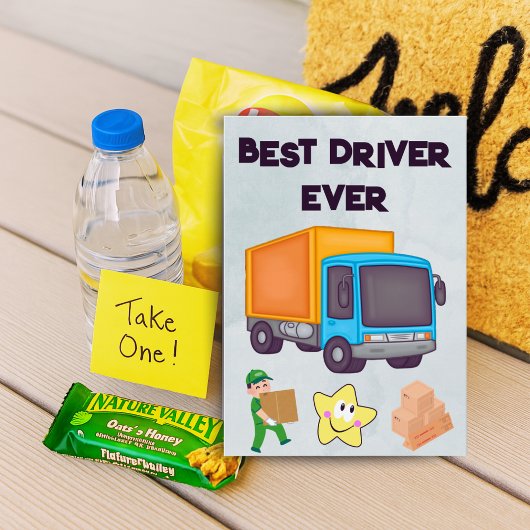 FedEx UPS Amazon Driver Card With Editable Text Dankeskarte