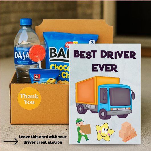 FedEx UPS Amazon Driver Card With Editable Text Dankeskarte