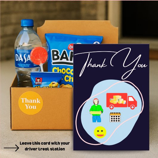 FedEx UPS Amazon Driver Thank You Card Navy-blue Dankeskarte