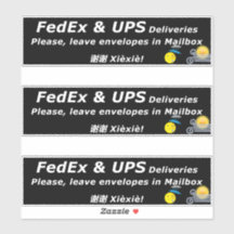 FEDEX & UPS-LIEFERUNGEN. BITTE LASSEN SIE.. 谢谢 Xiè