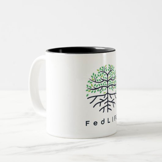 FedLIFE 11 oz. Zweifarbige Tasse (Vorderseite Links)