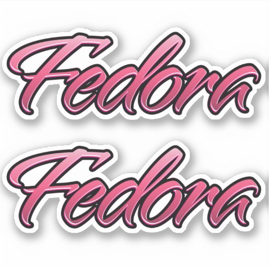 Fedora faded pink Aufkleber Sticker Stickerset (Vorderseite)