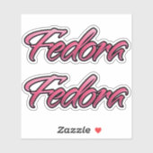 Fedora faded pink Aufkleber Sticker Stickerset (Blatt)