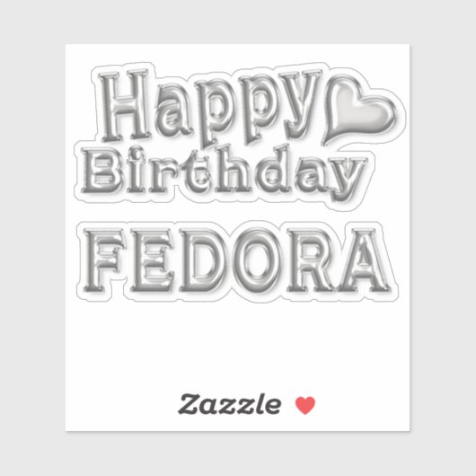 Fedora Happy Birthday silver Aufkleber Sticker (Blatt)