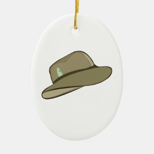 Fedora-Hut Keramik Ornament