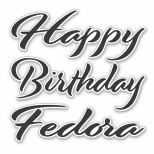 Fedora Name Vorname black Sticker Geburtstag