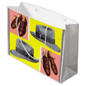 Fedora- und Flügelspitzenschuhe der 50er Jahre dru Große Geschenktüte (Rückseite Schrägansicht)