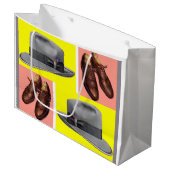 Fedora- und Flügelspitzenschuhe der 50er Jahre dru Große Geschenktüte (Vorderseite Schrägansicht)