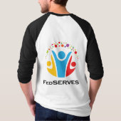FedSERVES Men Raglan 3/4 Sieb mit Logos T-Shirt (Rückseite)