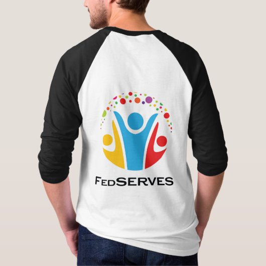 FedSERVES Men Raglan 3/4 Sieb mit Logos T-Shirt (Rückseite)