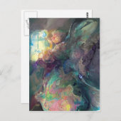 Fee am Fenster~~ Postkarte (Vorne/Hinten)