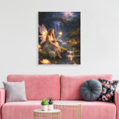 Fee am leuchtenden Bach Leinwanddruck (Insitu (Wohnzimmer))