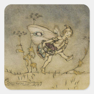 Fee Arthurs Rackham  , Illustration von 'einem Quadratischer Aufkleber