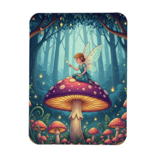 Fee auf einem Pilz Magnet