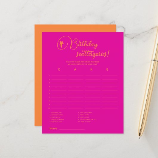 Fee Birthday streuen Geschichten! Birthday Party G (Vorderseite/Rückseite Beispiel)