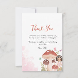 Fee Birthday, verzauberter Whimsical Garden Forest Dankeskarte