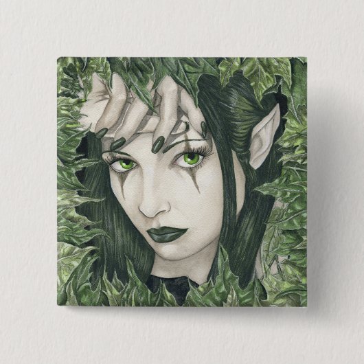 Fee des dunklen Waldknopfes Button (Vorderseite)