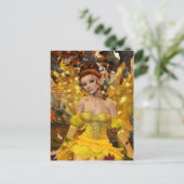Fee des Herbsttanzes Fantasy Art Postkarte (Stehend Vorderseite)