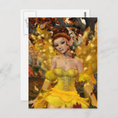Fee des Herbsttanzes Fantasy Art Postkarte (Vorne/Hinten)