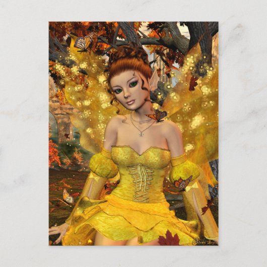 Fee des Herbsttanzes Fantasy Art Postkarte (Vorderseite)