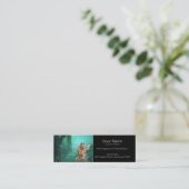 Fee, die auf ein Pilz-Flecken-Visitenkarten sitzt Mini Visitenkarte (Stehend Vorderseite)