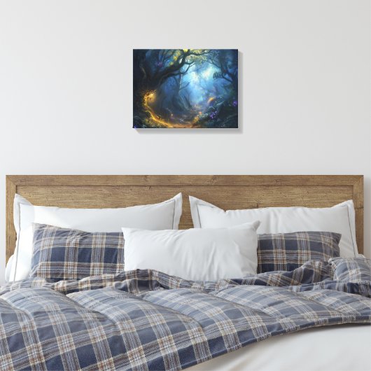 Fee Fantasy Forest Night Scene Leinwanddruck (Insitu (Schlafzimmer))