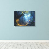 Fee Fantasy Forest Night Scene Leinwanddruck (Insitu (Holzboden))