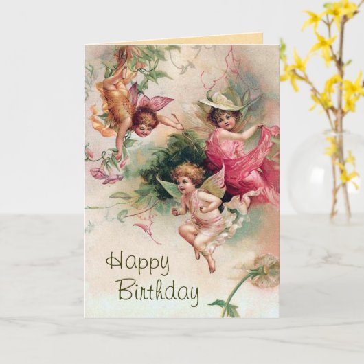 Fee Geburtstagkarte Karte (Gelbe Blume)