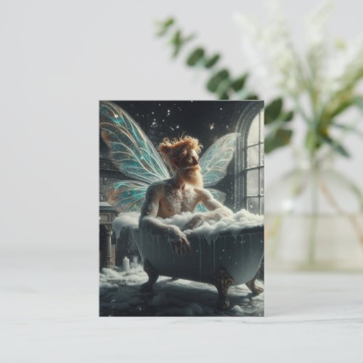 Fee im Bad Postkarte (Stehend Vorderseite)