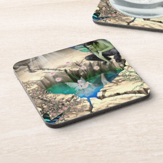 Fee im Elfenteich Getränkeuntersetzer (Linke Seite)