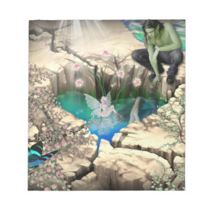 Fee im Elfenteich Notizblock