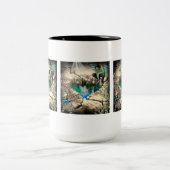 Fee im Elfenteich Zweifarbige Tasse (Mittel)