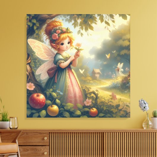 Fee im Garten Leinwanddruck (Insitu (Wohnzimmer))