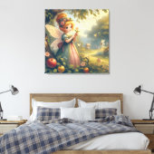 Fee im Garten Leinwanddruck (Insitu (Schlafzimmer))