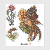 Fee im Herbst Aufkleber (Blatt)