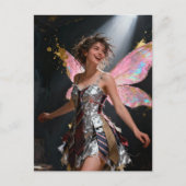 Fee im Kleid aus recycelten Krawatten Postkarte (Vorderseite)
