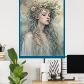 "Fee im Sonnenaufgang" Poster (Heimbüro)