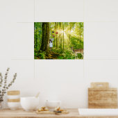 Fee im Zauberwald mit Bambi und Schmetterling Poster (Küche)