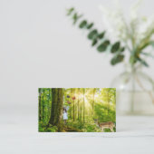 Fee im Zauberwald mit Bambi und Schmetterling Visitenkarte (Stehend Vorderseite)