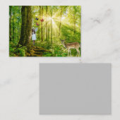 Fee im Zauberwald mit Bambi und Schmetterling Visitenkarte (Vorne/Hinten)