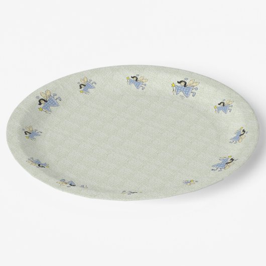 FEE in Blau Pappteller (Schrägansicht)